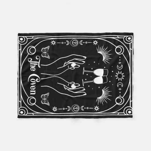 Gothic Witchy Coven Bruid Tarot Halloween Bachelor Fleece Deken (Voorkant (Horizontaal))