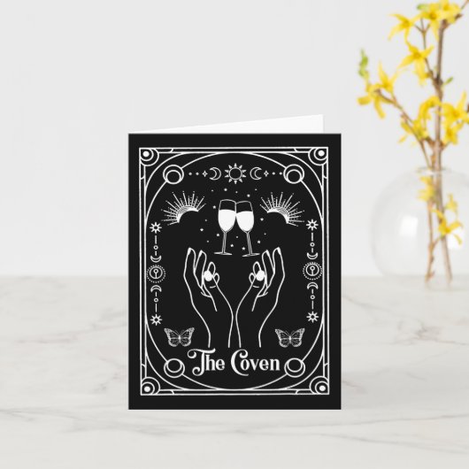 Gothic Witchy Coven Bruid Tarot Halloween Bachelor Kaart (Gele Bloem)