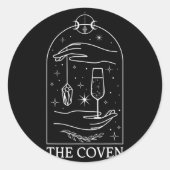 Gothic Witchy Coven Bruid Tarot Matching Bachelore Ronde Sticker (Voorkant)