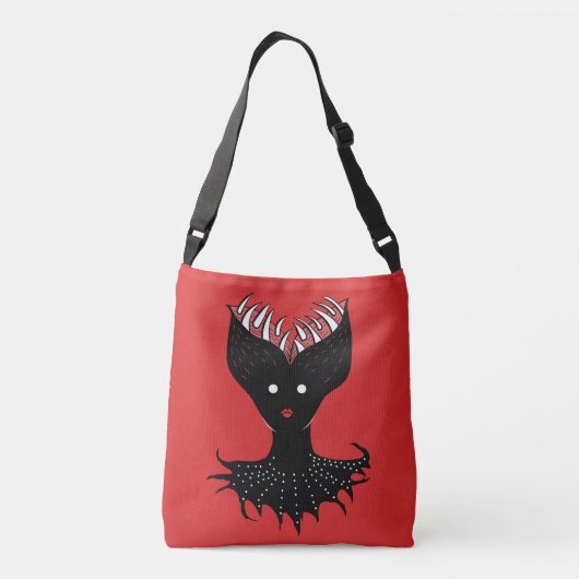 Gothic Witchy Demon Girl Horror Crossbody Tas (Achterkant)