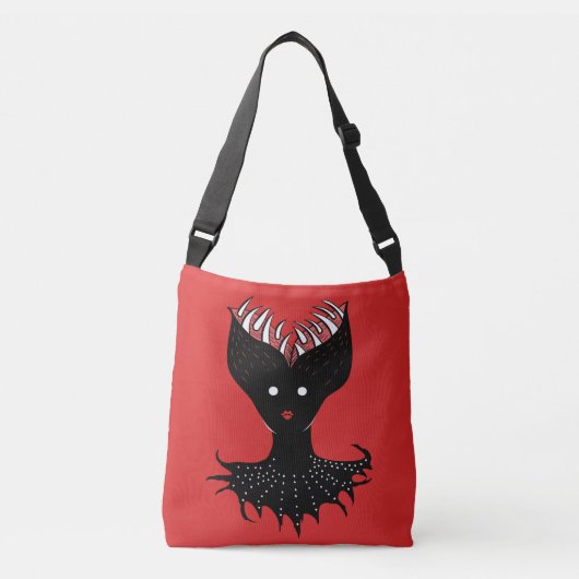 Gothic Witchy Demon Girl Horror Crossbody Tas (Voorkant)