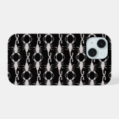 Gothic Witte Bruiloft Schorpioenen Patroon iPhone 15 Case (Achterkant horizontaal)
