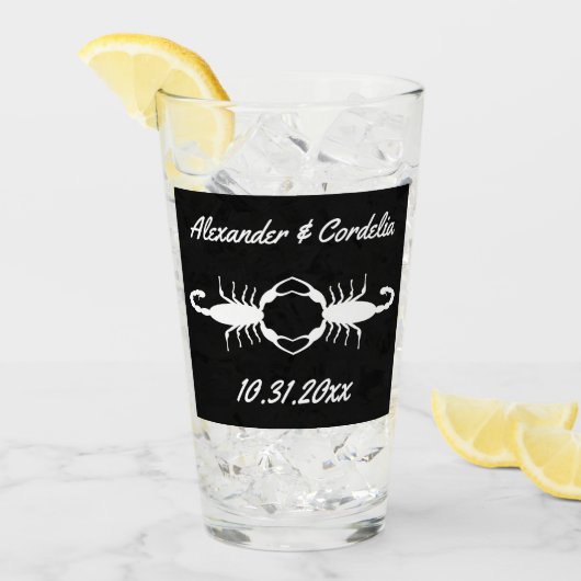 Gothic Witte Trouw Schorpioenen Custom Glas (Voorkant ijs)