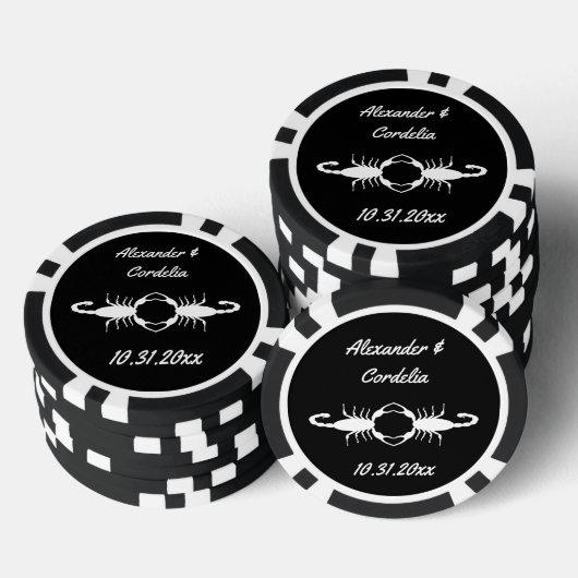 Gothic Witte Trouw Schorpioenen Custom Poker Chips (Opstapeling)