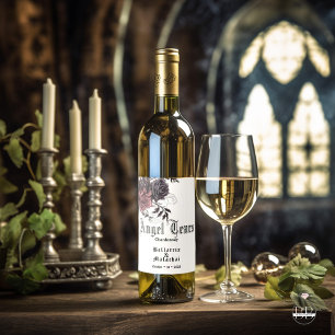 Gothic witte wijnengel tranen wijn etiket