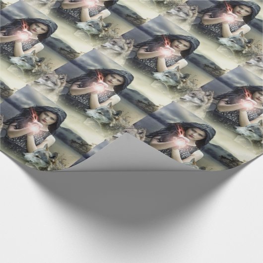 Gothic Wolf Cadeaupapier (Hoek)