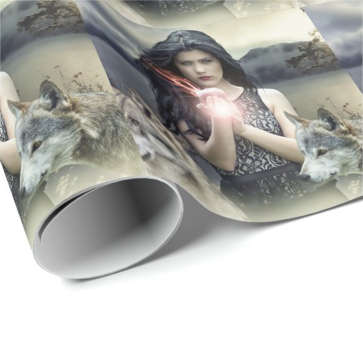 Gothic Wolf Cadeaupapier (Rol Hoek)