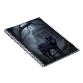 Gothic Wolf Donkere Bos Kunstprint Notitieboek (Rechterzijde)