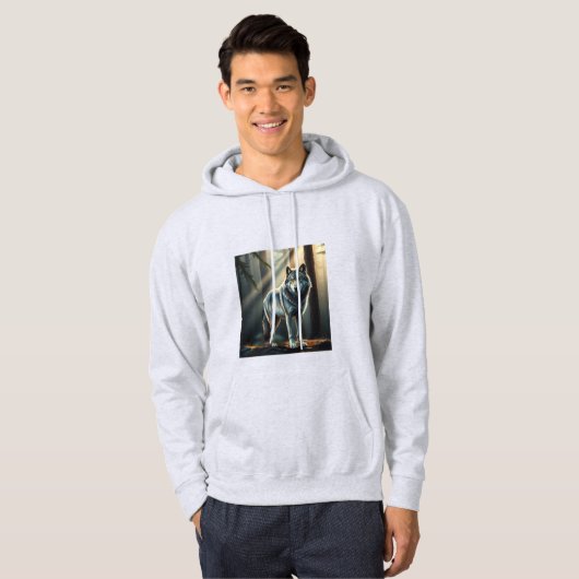 Gothic Wolf Moonlight Oil Painting Hoodie  (Voorkant volledig)