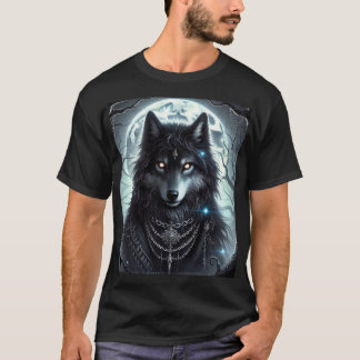 Gothic Wolf | volle maan | Dark Fantasy T-shirt