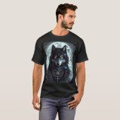 Gothic Wolf | volle maan | Dark Fantasy T-shirt (Voorkant volledig)