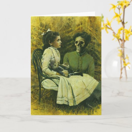 Gothic wolfchild Greetings Card Kaart (Gele Bloem)