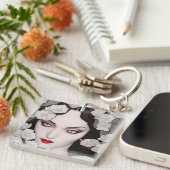 Gothic Woman AI Generated Art Sleutelhanger (Voorkant Rechts)