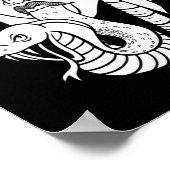 Gothic Woman Black White Snake Tongue Illustration Poster (Hoek)