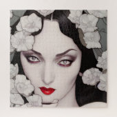 Gothic Woman Florals AI Generated Art Legpuzzel (Verticaal)
