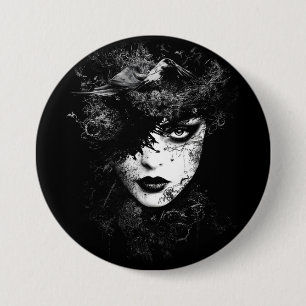 Gothic Woman Ronde Button 7,6 Cm