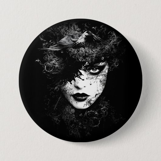 Gothic Woman Ronde Button 7,6 Cm (Voorkant)