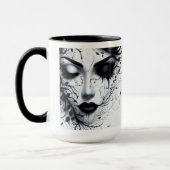 Gothic Woman's Face Mok (Links)