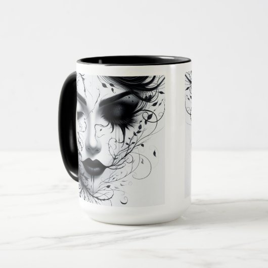 Gothic Woman's Face Mok (Voorkant links)