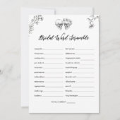 Gothic Word Scramble Vrijgezellenfeest spel Kaart (Voorkant)