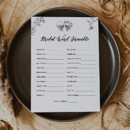 Gothic Word Scramble Vrijgezellenfeest spel Kaart