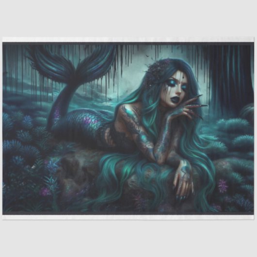 Gothic zeemeermin nachtweefsel papier (Voorkant)