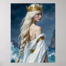 Gothic Zeemeermin Zwanenkoningin Fantasy Poster