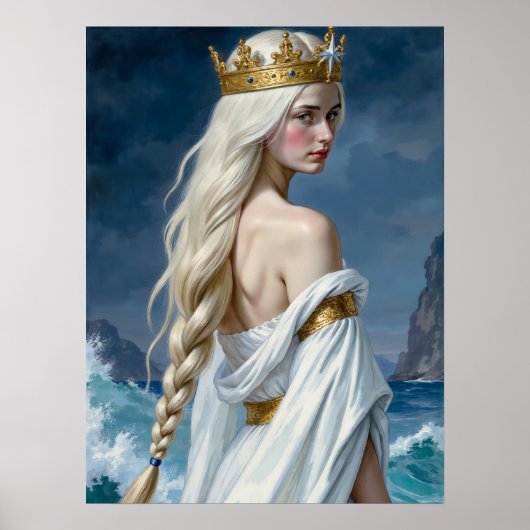 Gothic Zeemeermin Zwanenkoningin Fantasy Poster (Voorkant)