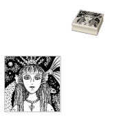 GOTHIC ZEEMEERMIN, ZWART ZEE SIREN FANTASY WHIMSY, RUBBERSTEMPEL (Gestempeld)