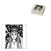 GOTHIC ZEEMEERMIN, ZWART ZEE SIREN FANTASY WHIMSY, RUBBERSTEMPEL (Gestempeld)
