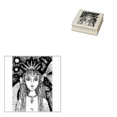 GOTHIC ZEEMEERMIN, ZWART ZEE SIREN FANTASY WHIMSY, RUBBERSTEMPEL (Gestempeld)
