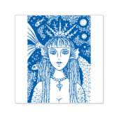 GOTHIC ZEEMEERMIN, ZWART ZEE SIREN FANTASY WHIMSY,  ZELFINKTENDE STEMPEL (Design)