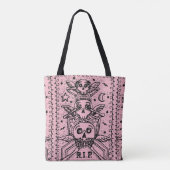 GOTHIC ZIE GEEN EVIL CEMETERY SKELETON CANVAS TAS  (Achterkant)