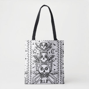 GOTHIC ZIE GEEN EVIL, CEMETERY SKELETON CANVAS TAS