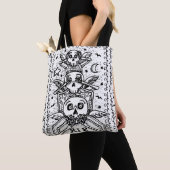 GOTHIC ZIE GEEN EVIL, CEMETERY SKELETON CANVAS TAS (Dichtbij)