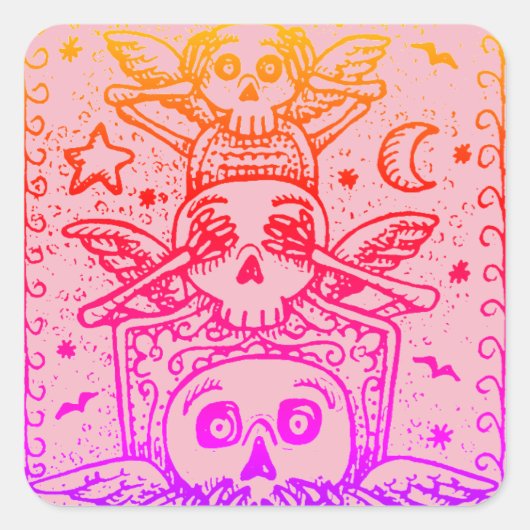 GOTHIC ZIE GEEN EVIL, CEMETERY SKELETON STICKERS F (Voorkant)