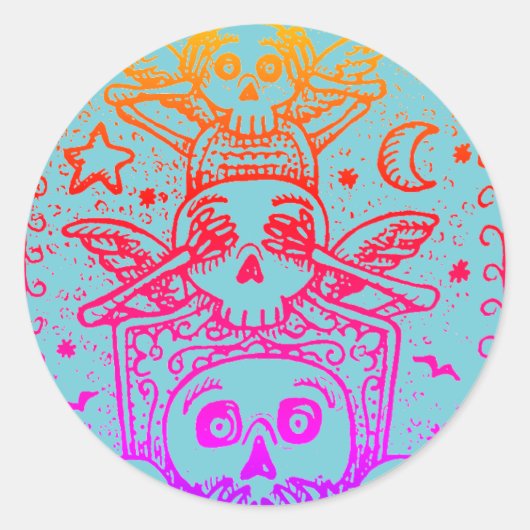 GOTHIC ZIE GEEN EVIL, CEMETERY SKELETON STICKERS F (Voorkant)