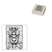 GOTHIC ZIEN GEEN KWAAD, BEGRAAFPLAATS SKELET RUBBE RUBBERSTEMPEL (Gestempeld)