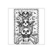 GOTHIC ZIEN GEEN KWAAD, BEGRAAFPLAATS SKELET RUBBE RUBBERSTEMPEL (Afrduk)