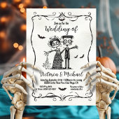 Gothic Zombie Doodle Wedding Kaart