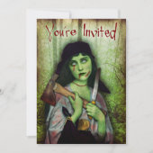 Gothic Zombie Girl Halloween Horror Kaart (Voorkant)