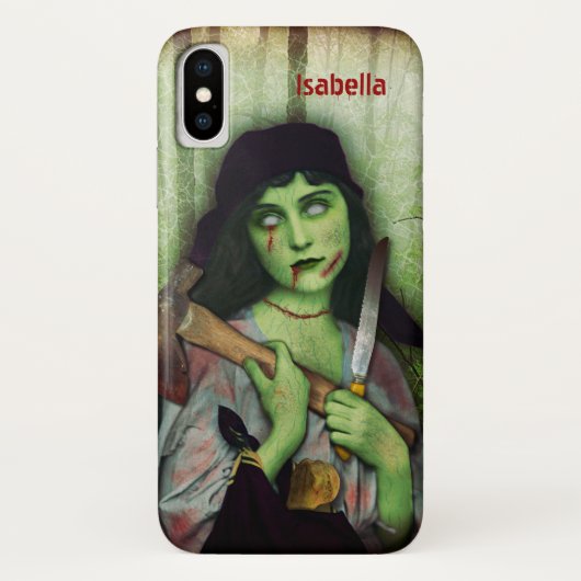 Gothic Zombie Girl Halloween Horror Name Case-Mate iPhone Case (Achterkant)