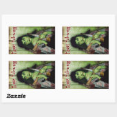 Gothic Zombie Girl Halloween Horror Rechthoekige Sticker (Vel)