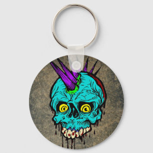 Gothic Zombie Punk Skull Sleutelhanger
