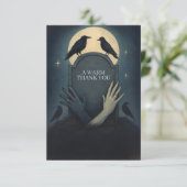 Gothic Zombie Raven Wedding Romantisch Bedankkaart (Staand voorkant)