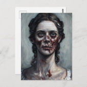 Gothic Zombie Woman Horror Portret Briefkaart (Voorkant / Achterkant)