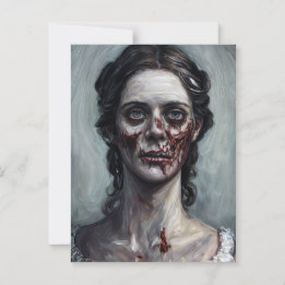 Gothic Zombie Woman Horror Portret Briefkaart