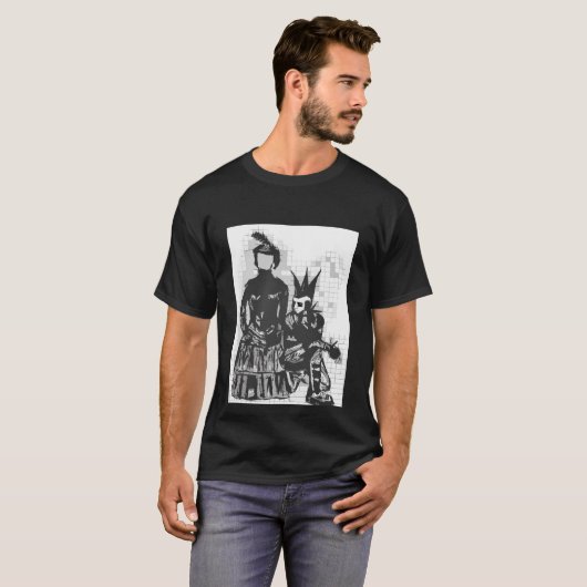 Gothic zonder gezichtsveld Vrouw en Punk Gothic Gu T-shirt (Voorkant volledig)