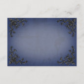 Gothic Zwart & Blauw Filigraan Hart Details Informatiekaartje (Achterkant)