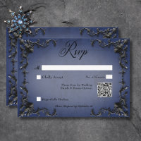 Gothic Zwart & Blauw Filigraan Hart QR Code